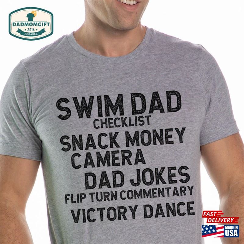 Swim Dad Shirt Gift For Shirts Dads Team Meet T-Shirt Unisex