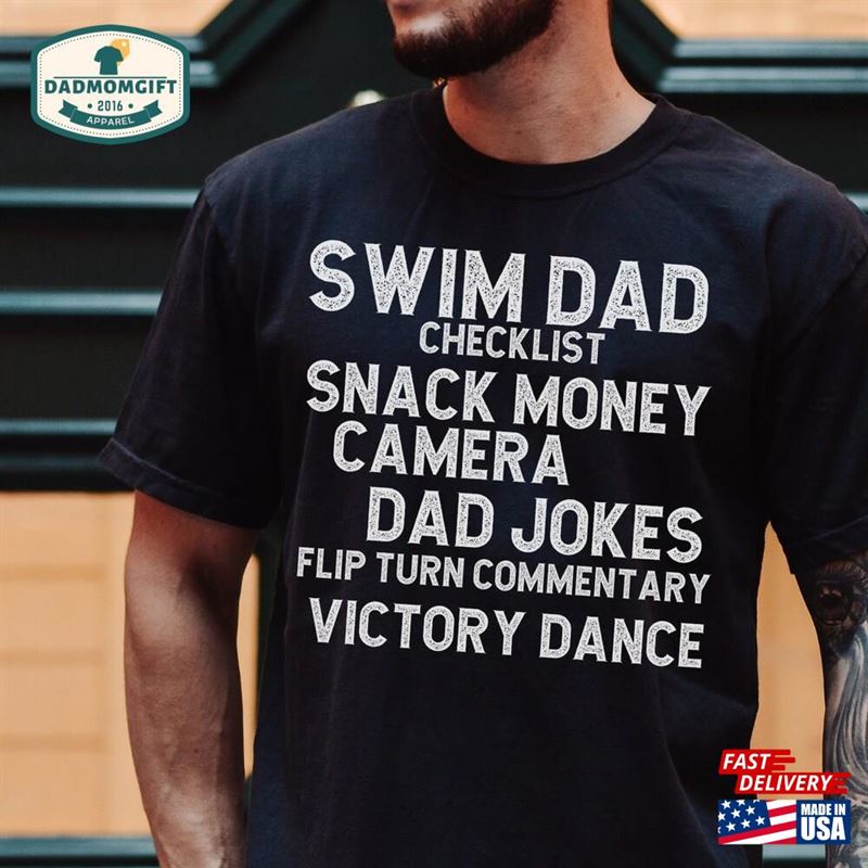 Swim Dad Shirt Gift For Shirts Dads Team Meet T-Shirt Unisex