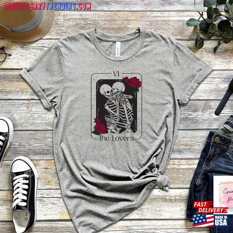 Tarot Card Shirt For Lovers Skelleton Gifts Book Women T-Shirt Classic – Bipubunny Store