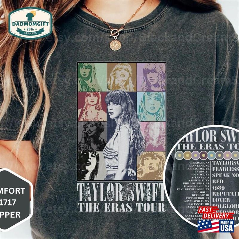 Taylor The Eras Tour Comfort Color Shirt 2023 Merch Hoodie Sweatshirt