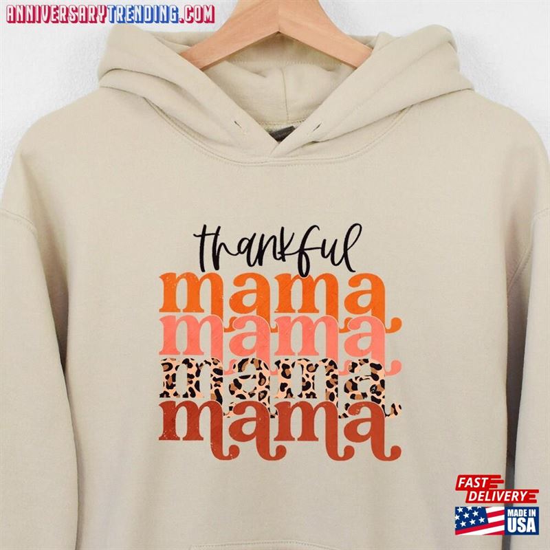 Thankful Mama Sweatshirt Mom Hoodie Thanksgiving -Bipubunny Store