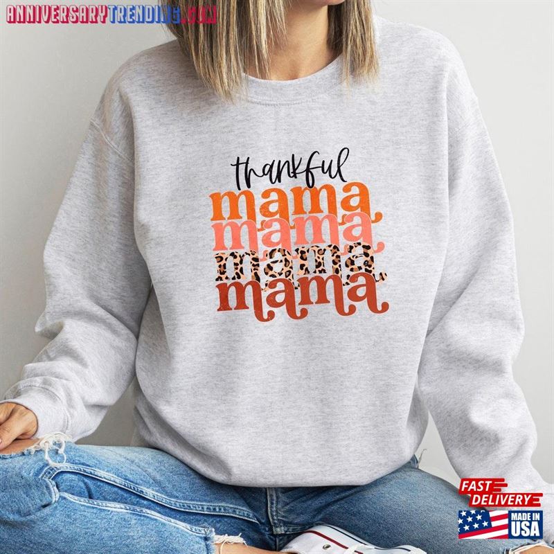 Thankful Mama Sweatshirt Mom Hoodie Thanksgiving -Bipubunny Store