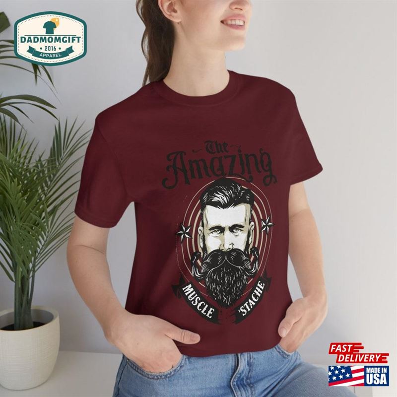 The Amazing Mustache T-Shirt Men Beard Shirt Funny Shirts Unisex