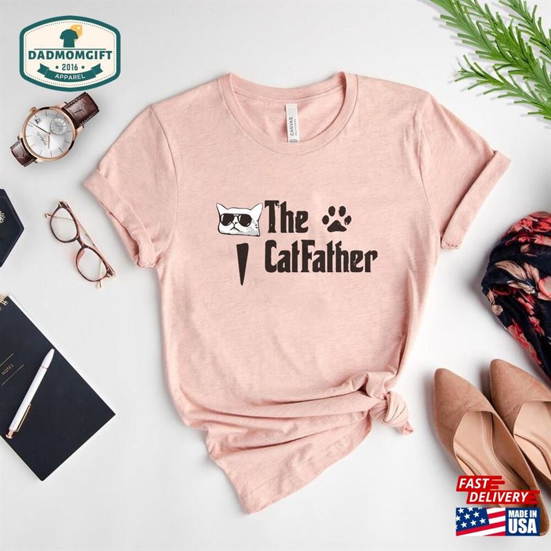 The Catfather Shirt Cat Owner Christmas Gift Funny For Men Classic Unisex