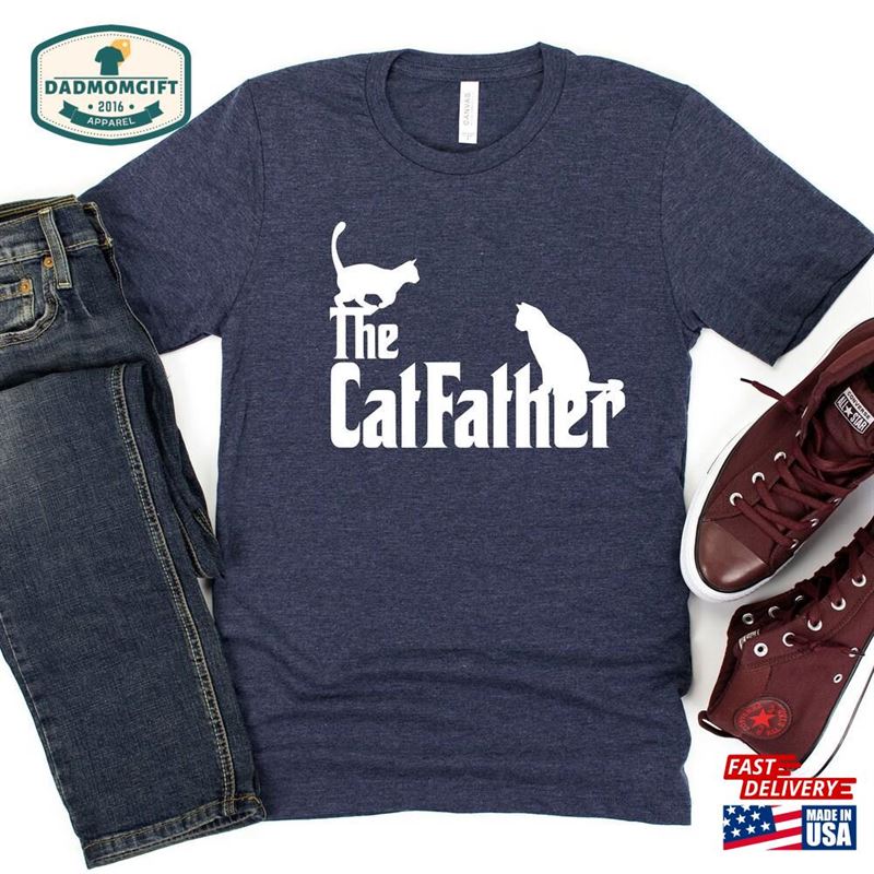 The Catfather Shirt Funny Gift For Dad Cat Lover Classic Hoodie