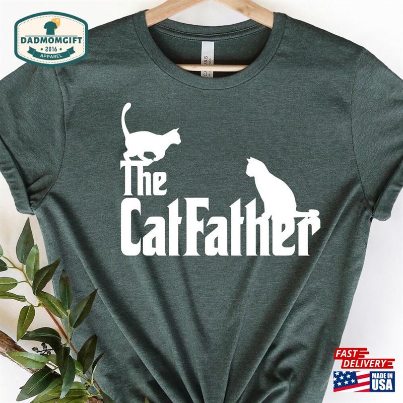 The Catfather Shirt Funny Gift For Dad Cat Lover Classic Hoodie