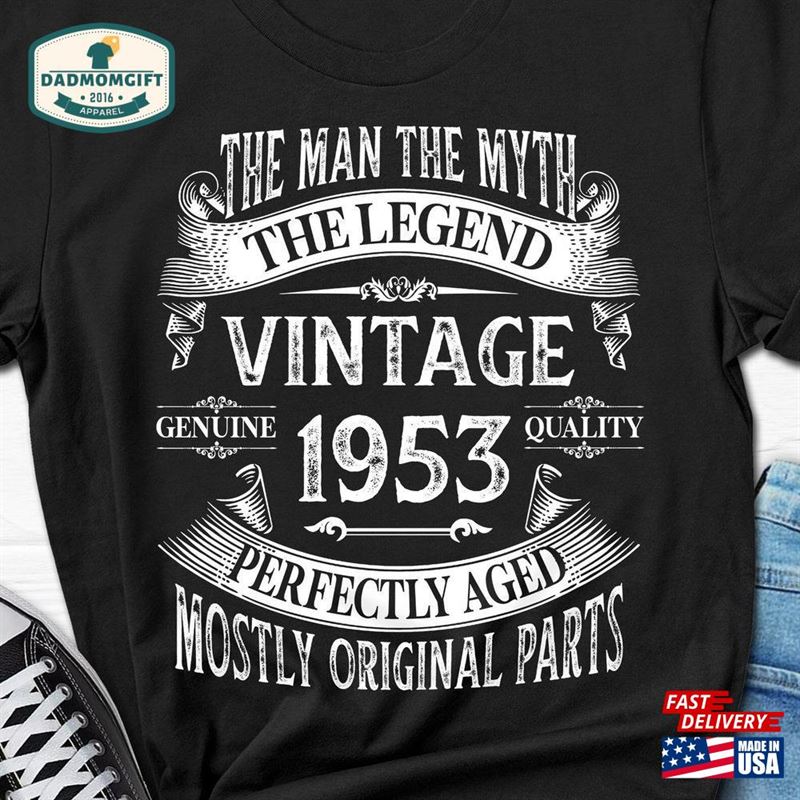 The Man Myth Legend Shirt Vintage 1953 Gift 70Th Birthday Men Classic Hoodie