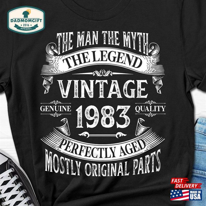 The Man Myth Legend Shirt Vintage 1983 Gift 40Th Birthday Men Unisex Classic