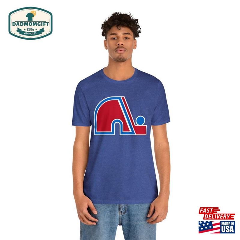 Throwback Retro Quebec Nordiques Hockey T-Shirt Mens Old School Tee Classic