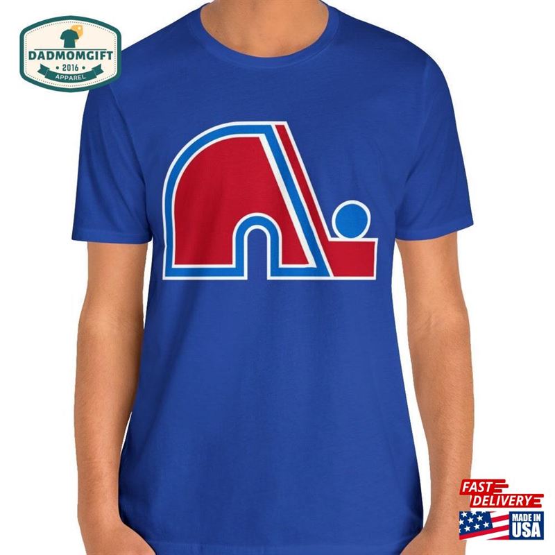 Throwback Retro Quebec Nordiques Hockey T-Shirt Mens Old School Tee Classic