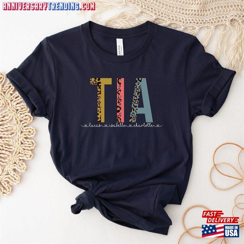 Tia Shirt Custom Mothers Day Gift T-Shirt With Kids Names Aunt Birthday Classic – Bipubunny Store Tia Shirt Custom Mothers Day Gift T-Shirt With Kids Names Aunt Birthday Classic – Bipubunny Store
