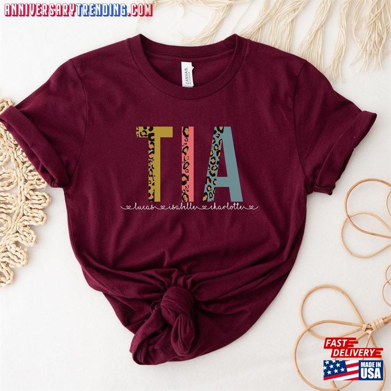 Tia Shirt Custom Mothers Day Gift T-Shirt With Kids Names Aunt Birthday Classic – Bipubunny Store Tia Shirt Custom Mothers Day Gift T-Shirt With Kids Names Aunt Birthday Classic – Bipubunny Store