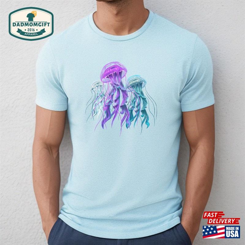 Trio Jellyfish Graphic T-Shirt Sea Animal Lover Tee Under The Ocean Apparel Hoodie Sweatshirt