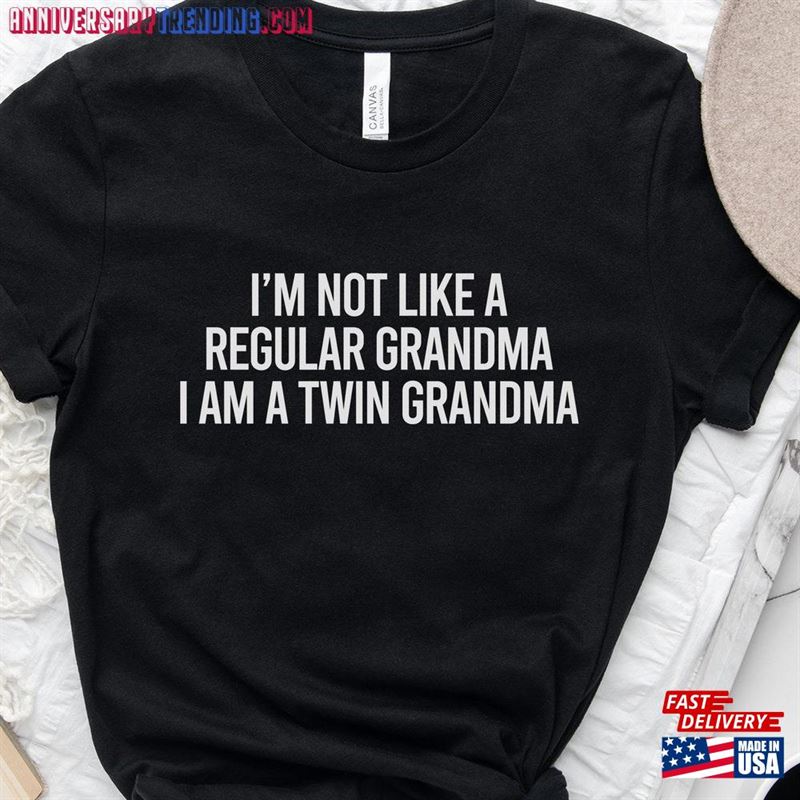 Twin Grandma Shirt Pregnancy Announcement Funny T-Shirt Unisex – Bipubunny Store