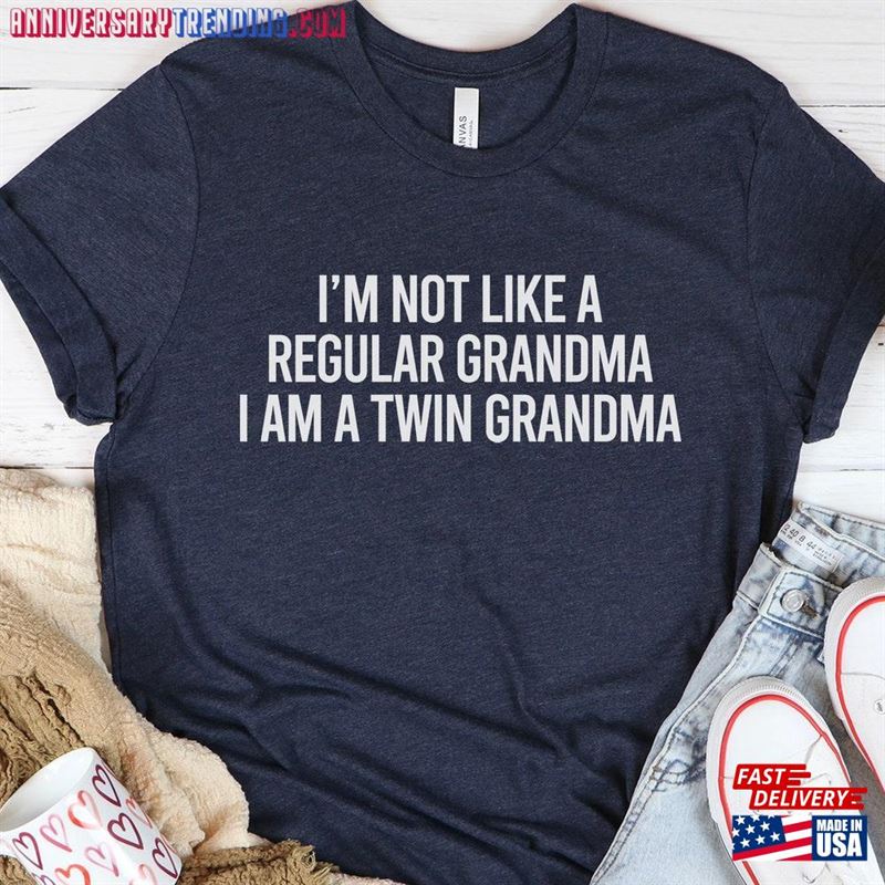 Twin Grandma Shirt Pregnancy Announcement Funny T-Shirt Unisex – Bipubunny Store