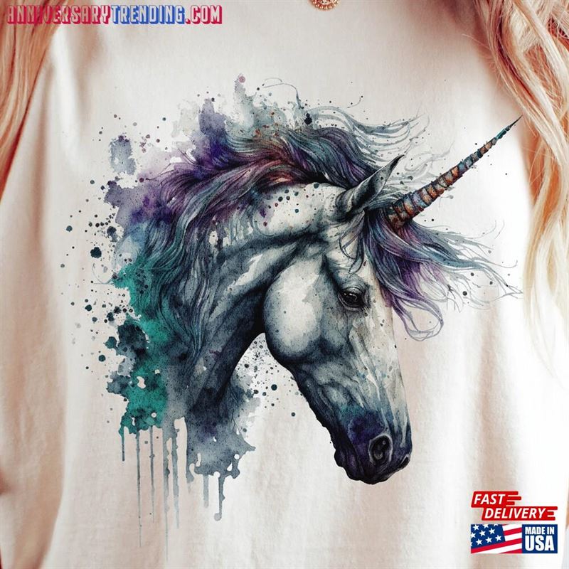 Unicorn Shirt Retro 80S Comfort Colors Magical Fantasy Mythical Tshirt Unisex T-Shirt – Bipubunny Store