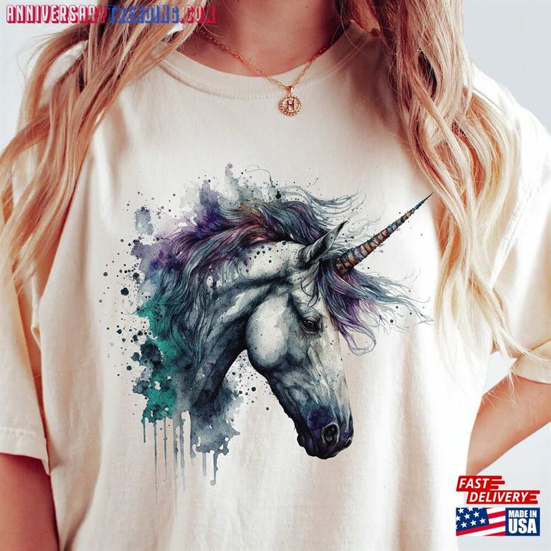 Unicorn Shirt Retro 80S Comfort Colors Magical Fantasy Mythical Tshirt Unisex T-Shirt – Bipubunny Store