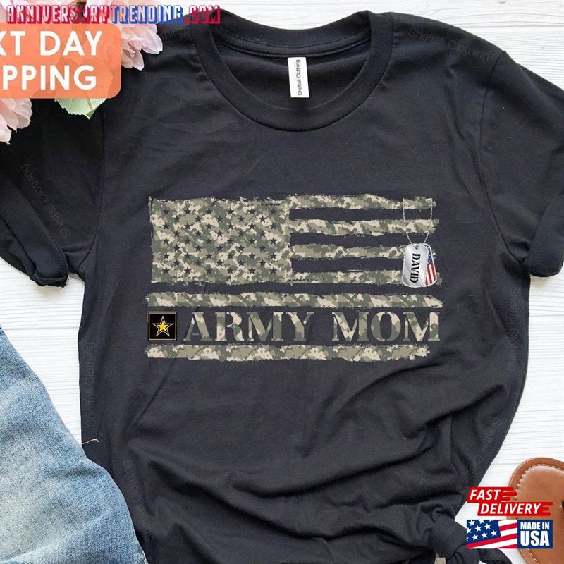 Us Camo Flag Proud Army Mom Shirt Family Day Usa Gift Sweatshirt Classic – Bipubunny Store