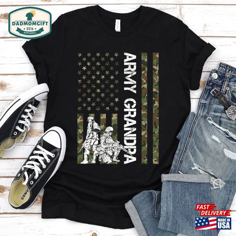 Usa American Flag Proud Army Grandpa Father’s Day T-Shirt Hoodie Sweatshirt