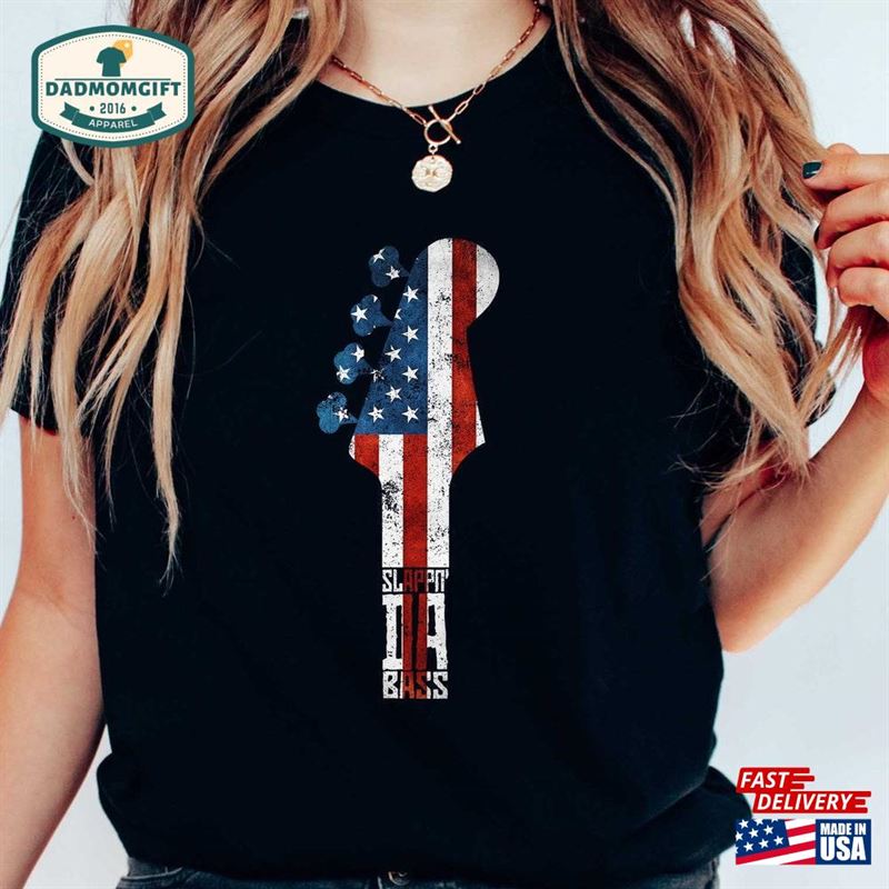 Usa Guitar Shirt Vintage Us Flag 4Th Of July Hoodie T-Shirt