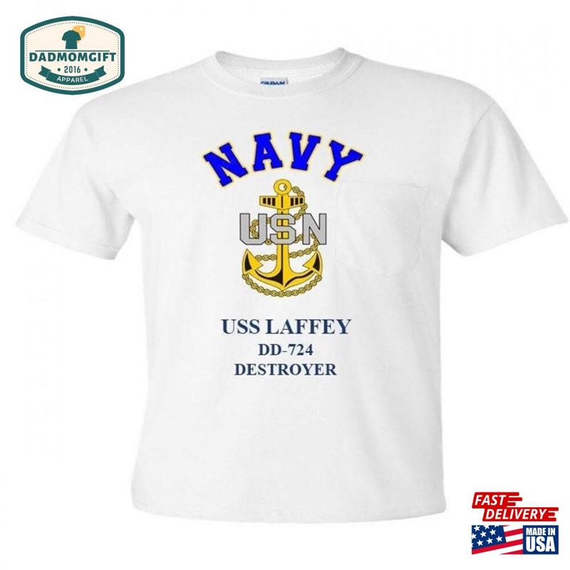 Uss Laffey Dd 724 Destroyer Navy Anchor T-Shirt Sweatshirt Classic Unisex