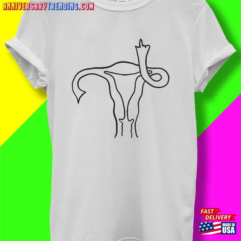 Uterus Middle Finger T-Shirt Unisex -Bipubunny Store