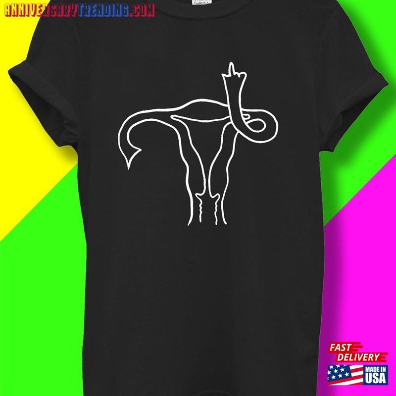 Uterus Middle Finger T-Shirt Unisex -Bipubunny Store