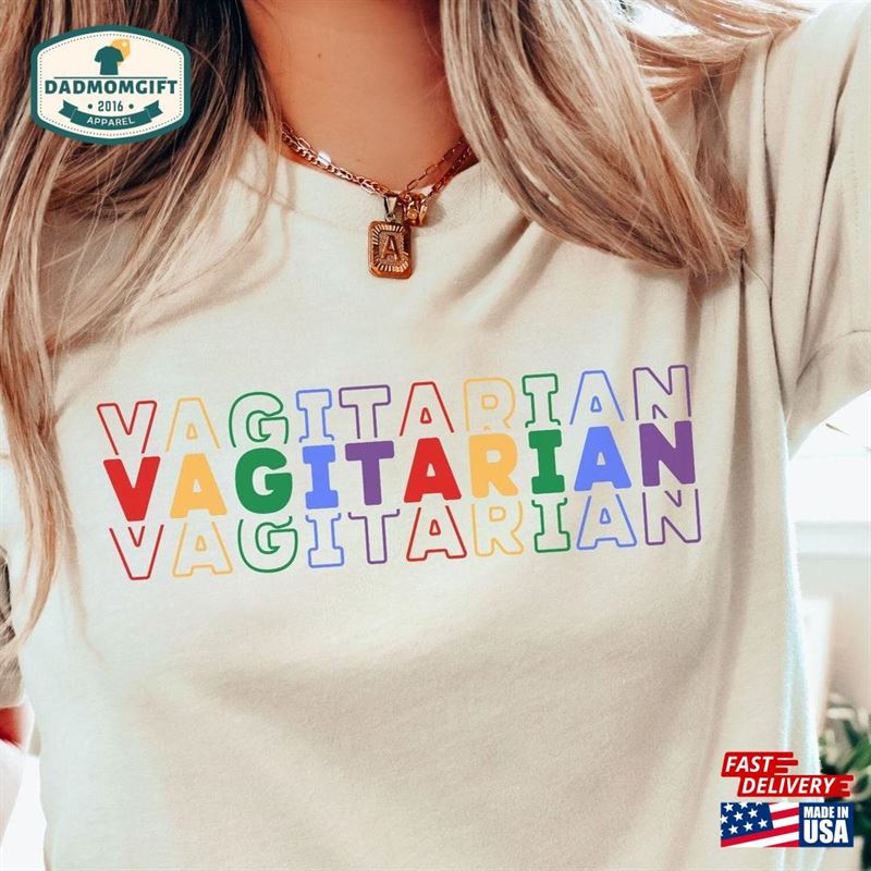 Vagitarian Shirt For Men Lesbian T-Shirt Gift From Girlfriend Funny Gay Pride Month Tee Classic Hoodie