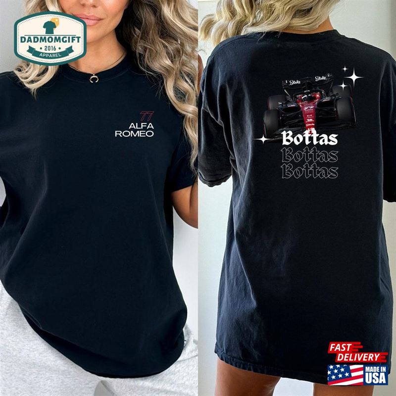 Valtteri Bottas 77 Alfa Romeo F1 Tee Black Comfort Colors Vintage Style Tshirt Sweatshirt Unisex