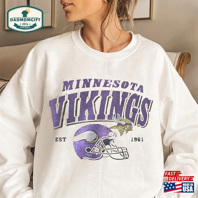 Vikings Football Unisex Tee Tops Minnesota Shirt T-Shirt Classic