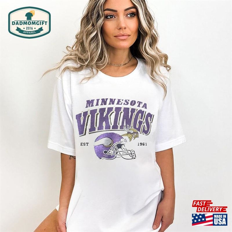 Vikings Football Unisex Tee Tops Minnesota Shirt T-Shirt Classic