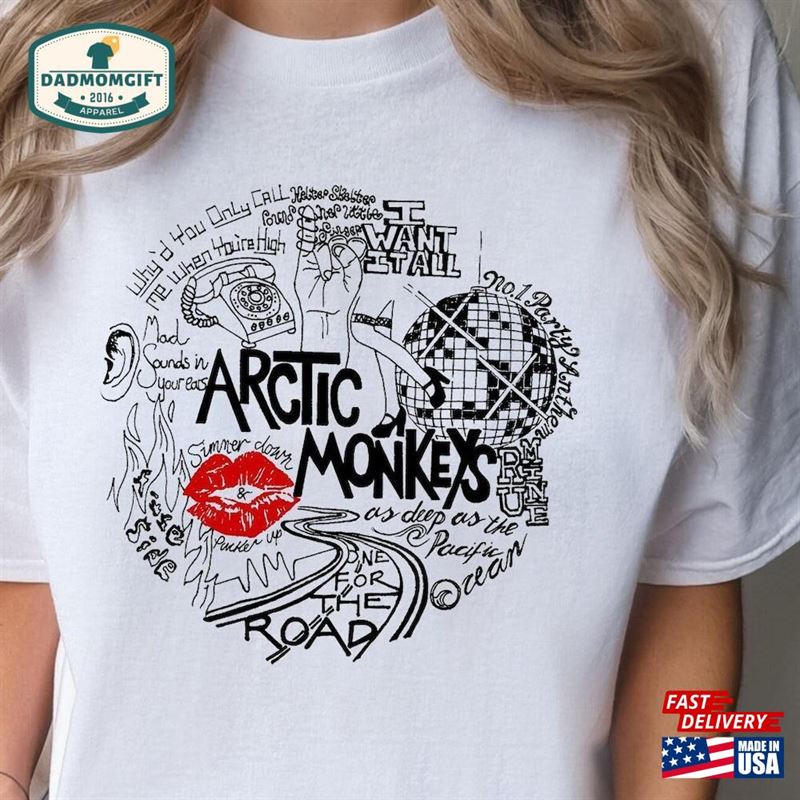 Vintage 2023 Arctic Monkeys North American Tour Comfor Color Tee Shirt Band Sweatshirt Hoodie