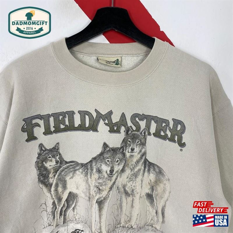 Vintage 90S Wildlife Wolf Sweatshirt Hoodie