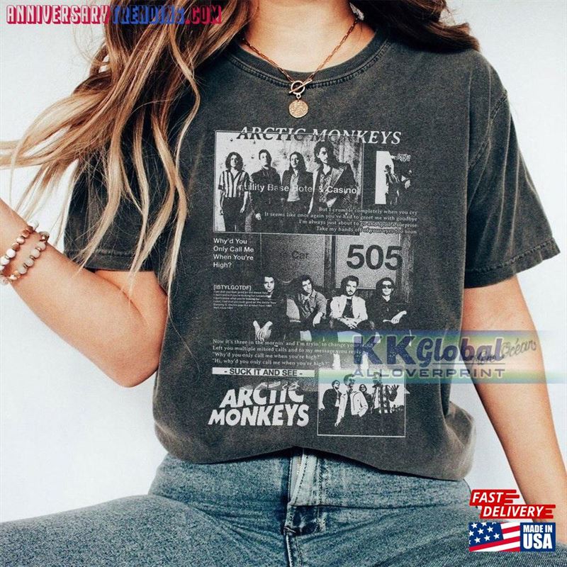 Vintage Arctic Monkeys Band T-Shirt Tour 2023 Am North American Shirt Sweatshirt Unisex – Bipubunny Store