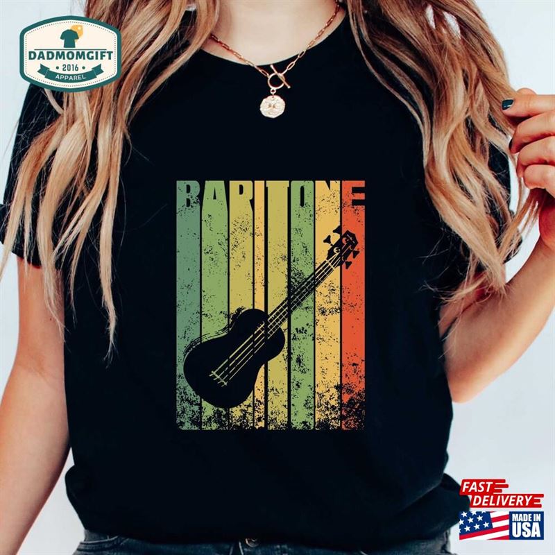 Vintage Baritone Ukulele T-Shirt Distressed Silhouette Shirt Hoodie