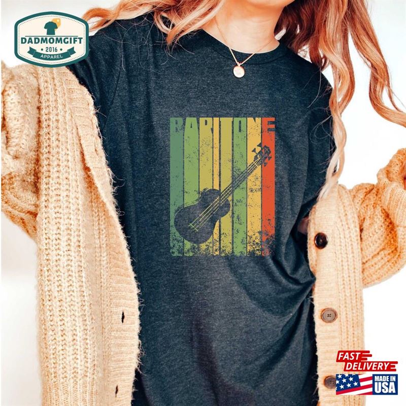 Vintage Baritone Ukulele T-Shirt Distressed Silhouette Shirt Hoodie