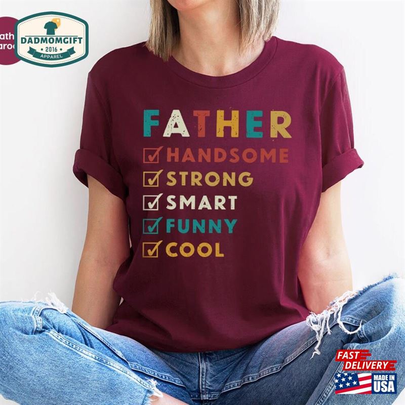 Vintage Father T-Shirt Fathers Day Gifts Funny Daddy Outfit Unisex