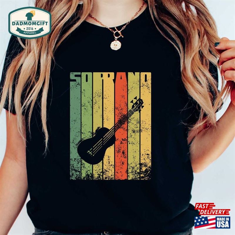 Vintage Soprano Ukulele T-Shirt Distressed Shirt For Men And Women Classic Unisex