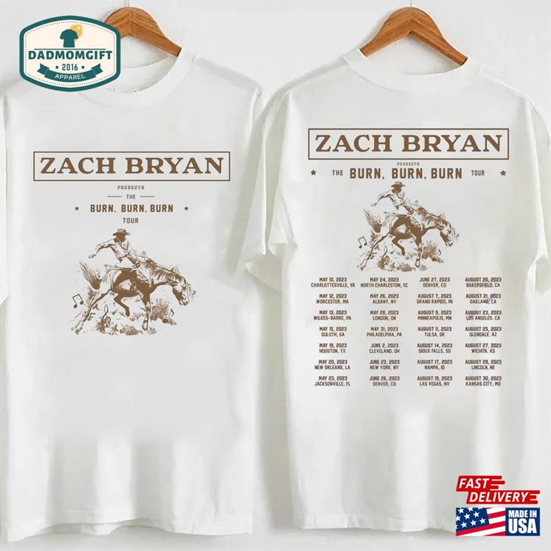 Vintage Zach Bryan Shirt Burn Tour 2023 Concert Classic Hoodie