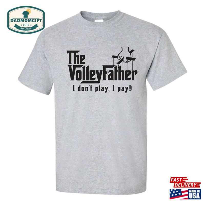 Volley Father Dark Grey Heather Volleyball Dad Short Sleeve T-Shirt Classic Unisex