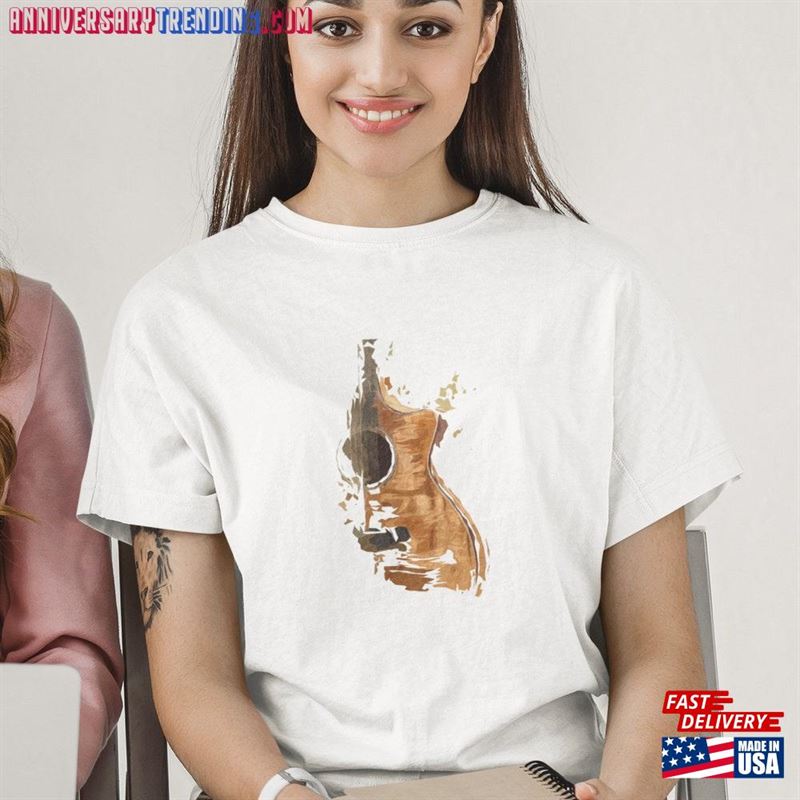 Watercolor Guitar T-Shirt Shirt Guitarist Gift Tshirt Unisex – Bipubunny Store