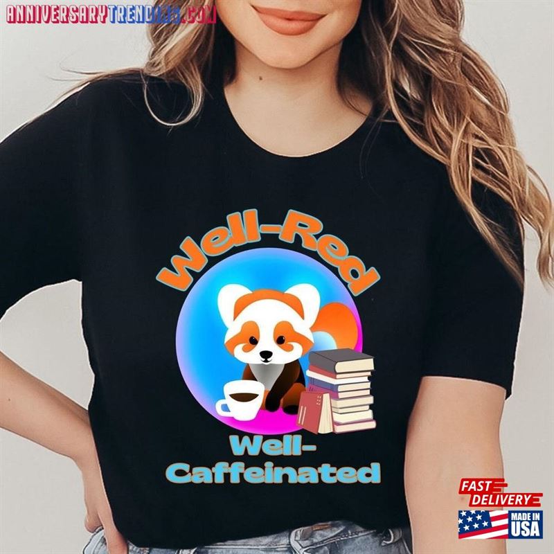 Well Red Caffeinated Panda Shirt Unisex Hoodie – Bipubunny Store