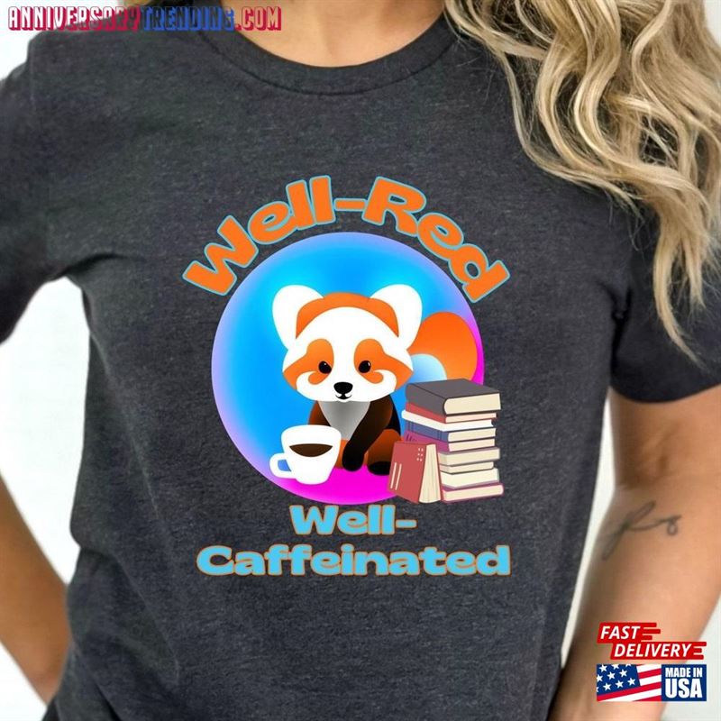 Well Red Caffeinated Panda Shirt Unisex Hoodie – Bipubunny Store