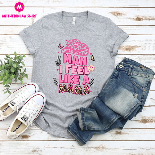 Western Mama Retro Shirt, Man I Feel Like a Mama, New Mom Gift, Baby Reveal Mama Shirt, Funny Mom Shirt, Funny Mama Shirt, Cute Mom Tee