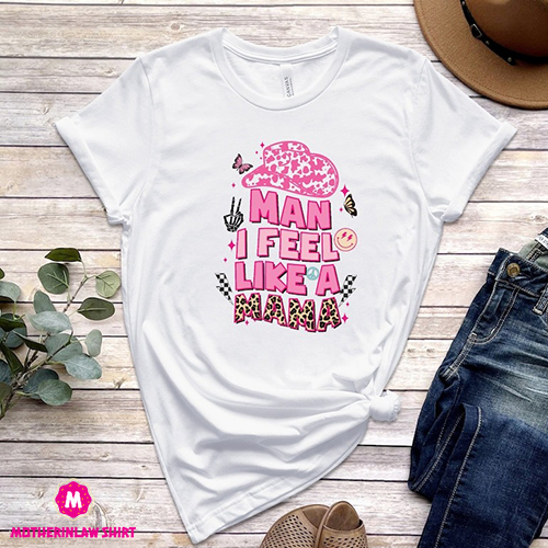 Western Mama Retro Shirt, Man I Feel Like a Mama, New Mom Gift, Baby Reveal Mama Shirt, Funny Mom Shirt, Funny Mama Shirt, Cute Mom Tee