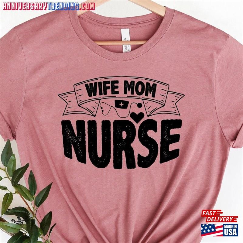 Wife Mom Nurse Shirt Sweatshirt Unisex – Bipubunny Store