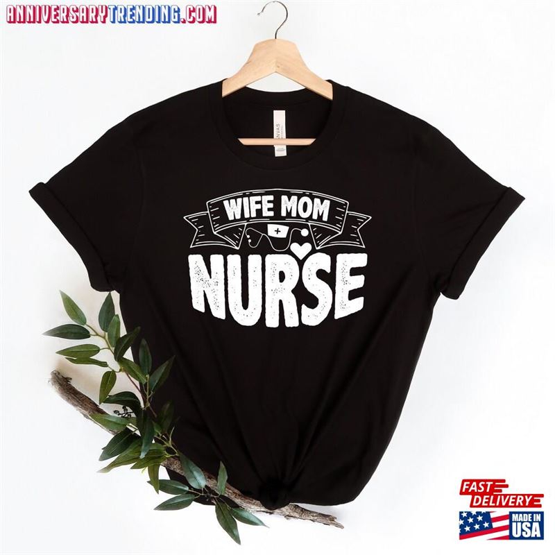 Wife Mom Nurse Shirt Sweatshirt Unisex – Bipubunny Store