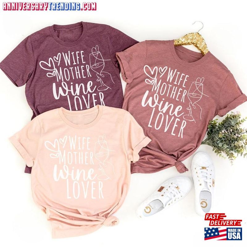 Wife Mother Wine Lover Mom Shirt Women Classic T-Shirt – Bipubunny Store