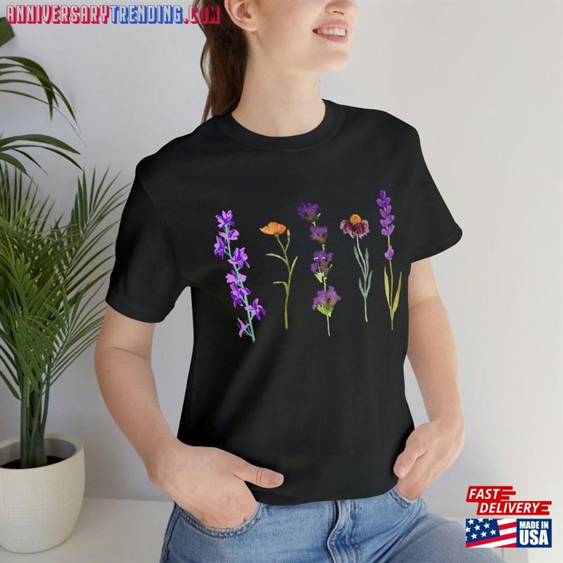 Wildflower Shirt Beautiful Purple Gold Flowers Mother Sweatshirt Unisex -Bipubunny Store