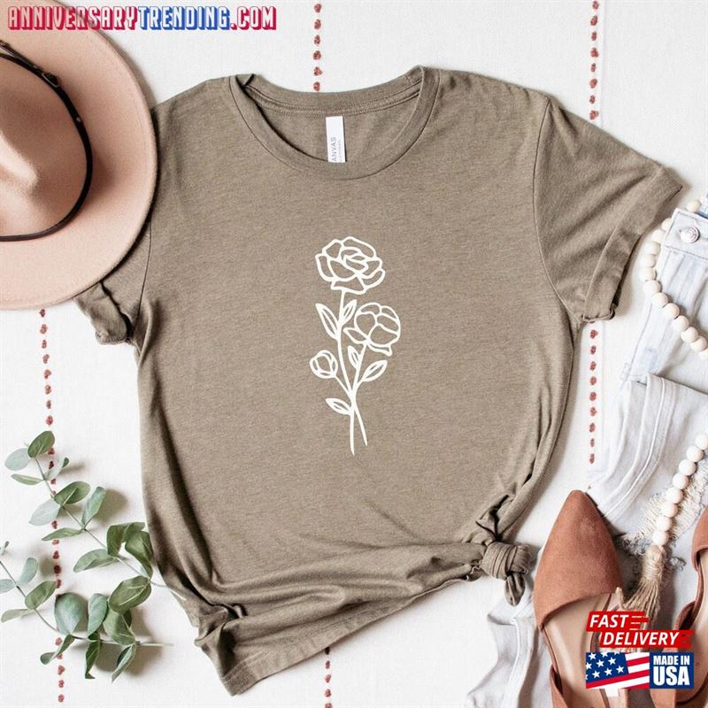 Wildflower Shirt Boho Graphic Tshirt T-Shirt Classic – Bipubunny Store